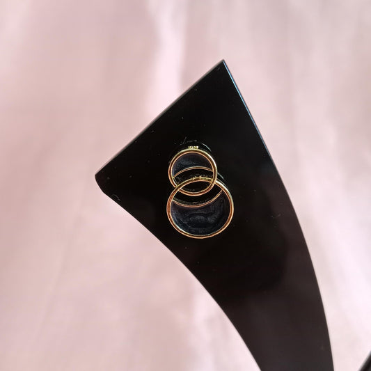 Black Double Ring Earrings