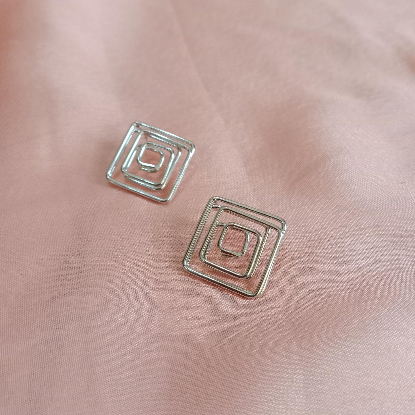 Minimal Geometric Square Earrings