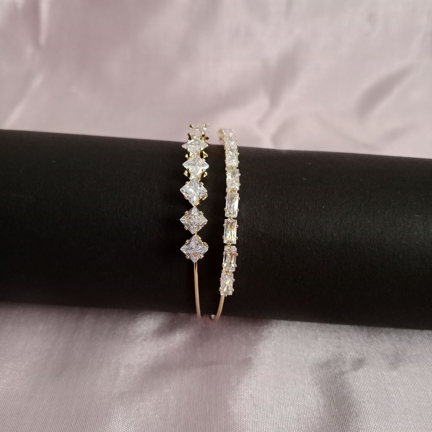 Blingso Square Diamond Stone Statement Bracelet – View 2