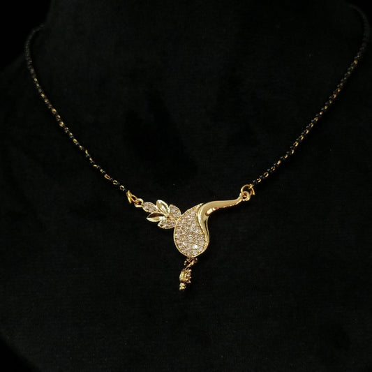 Premium Gold-Plated Leaf Grace Mangalsutra – Full Display | Blingso Everyday Luxury Jewelry