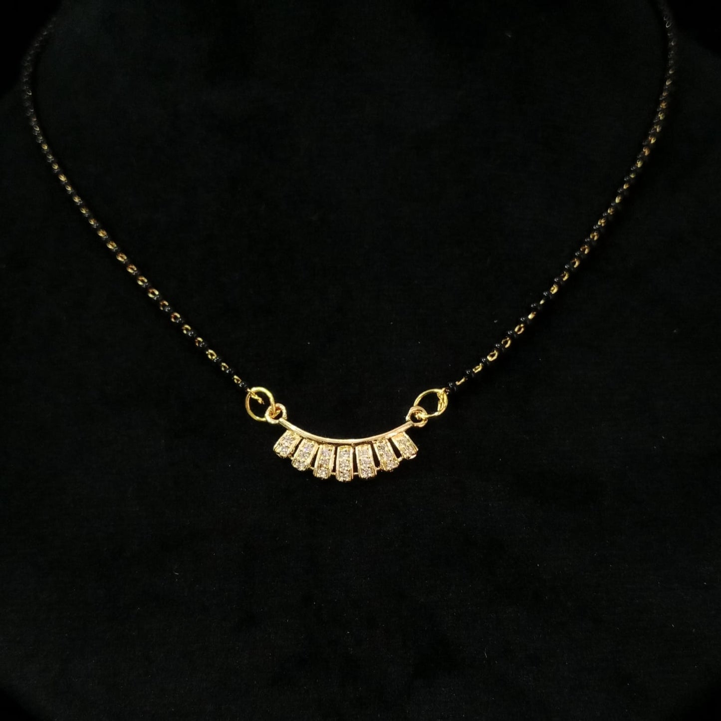 Premium Gold-Plated Radiance Bar Mangalsutra – Elegant Everyday Jewelry by Blingso