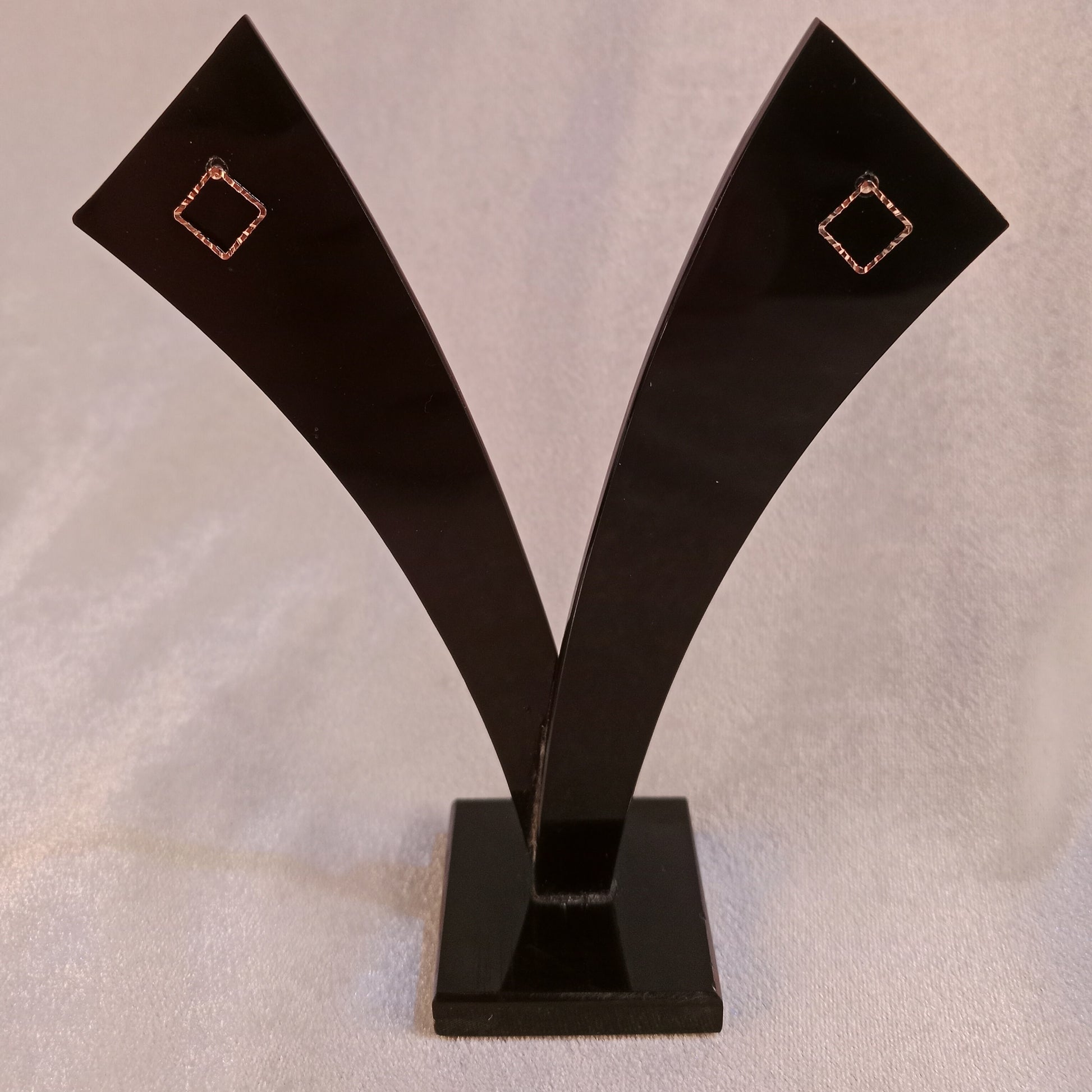 Square Shape Earring Studs – Gold Tone