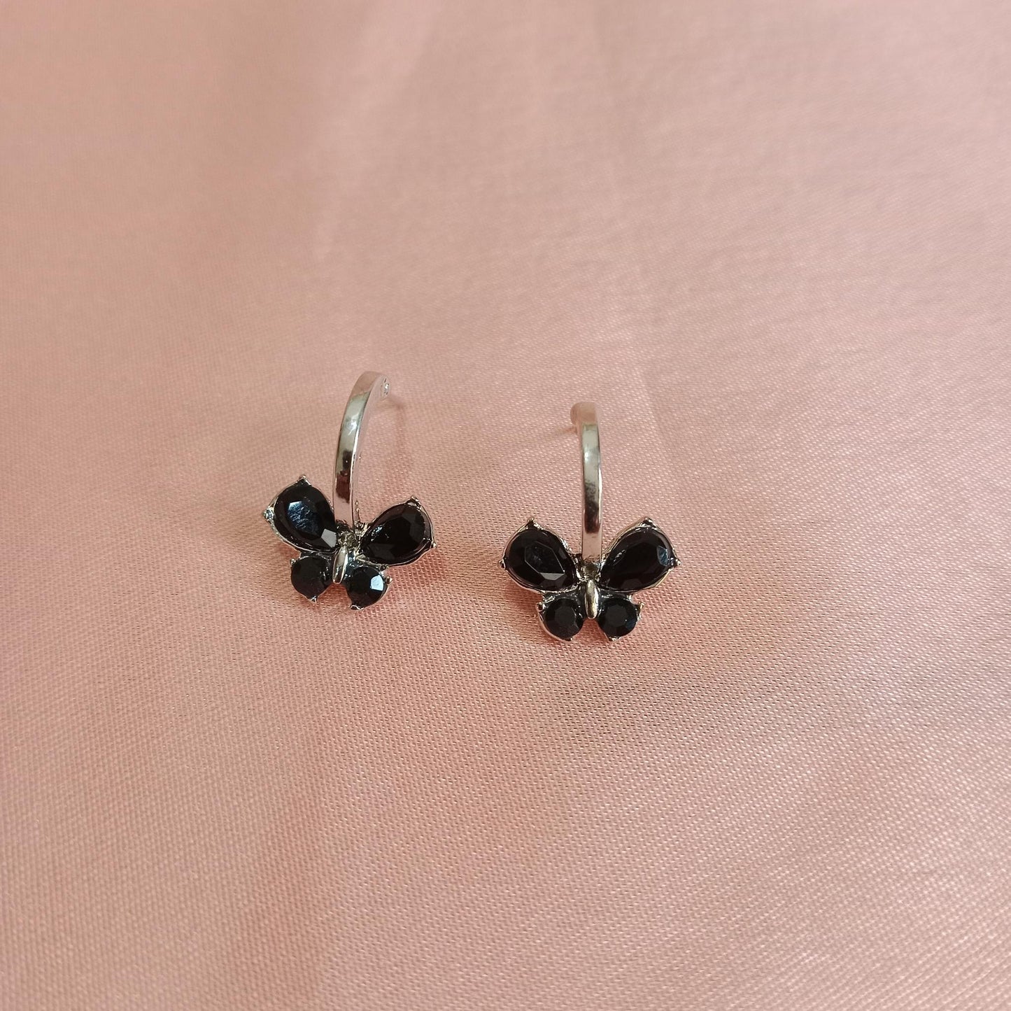 Black Butterfly Drop Earrings