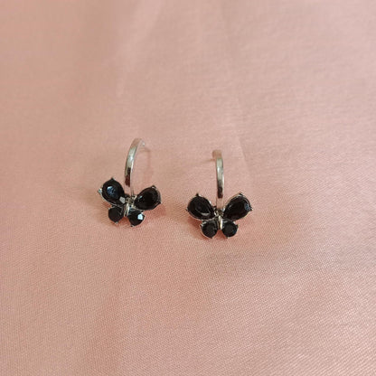 Black Butterfly Drop Earrings