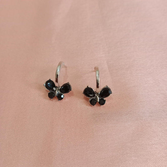 Black Butterfly Drop Earrings