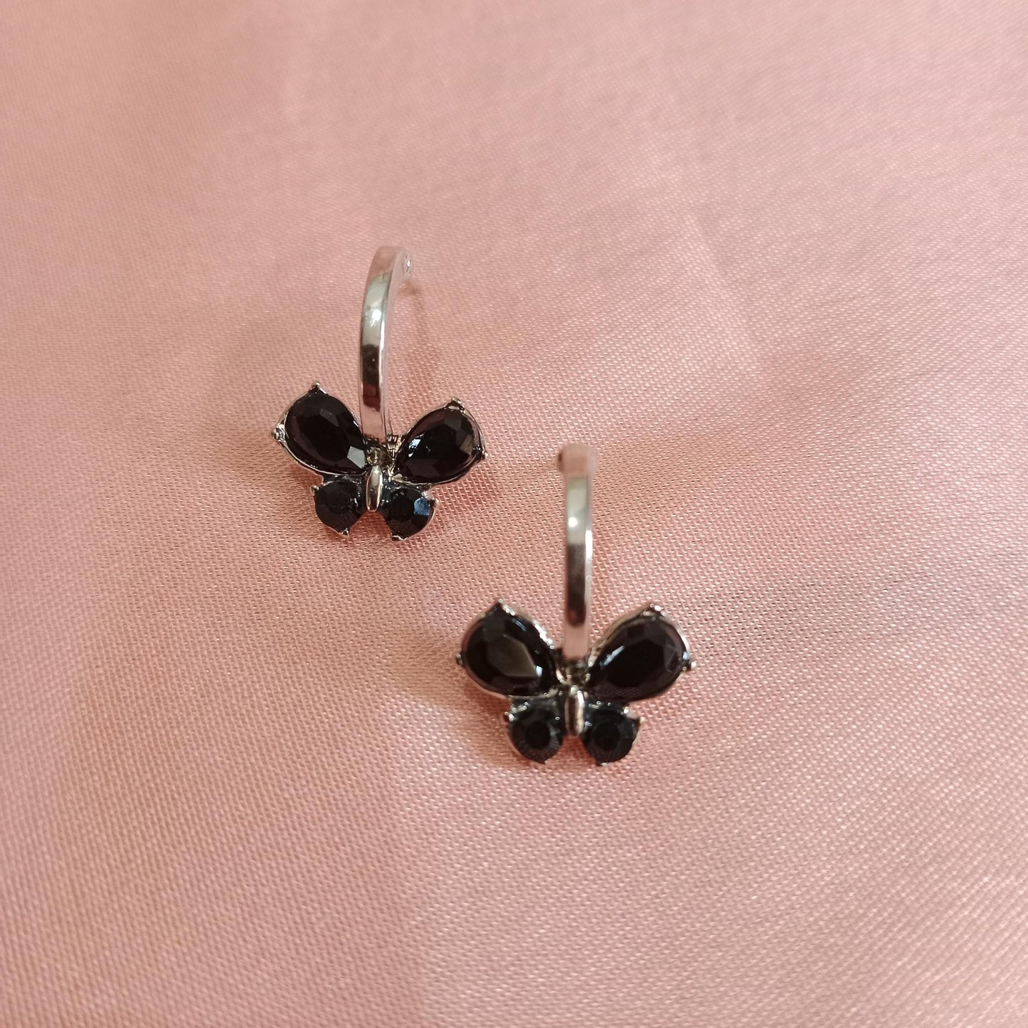 Black Butterfly Drop Earrings