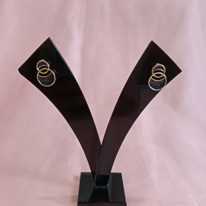 Black Double Ring Earrings