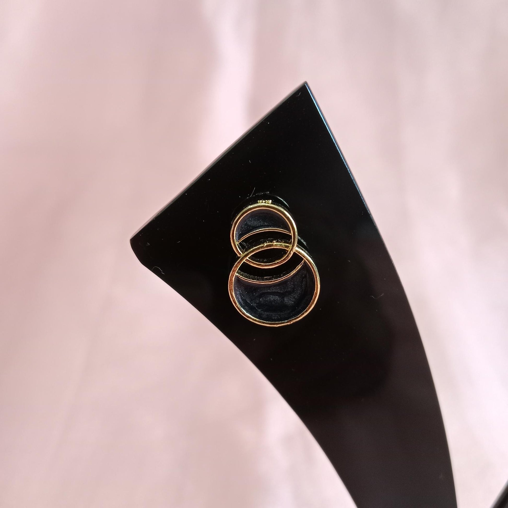 Black Double Ring Earrings