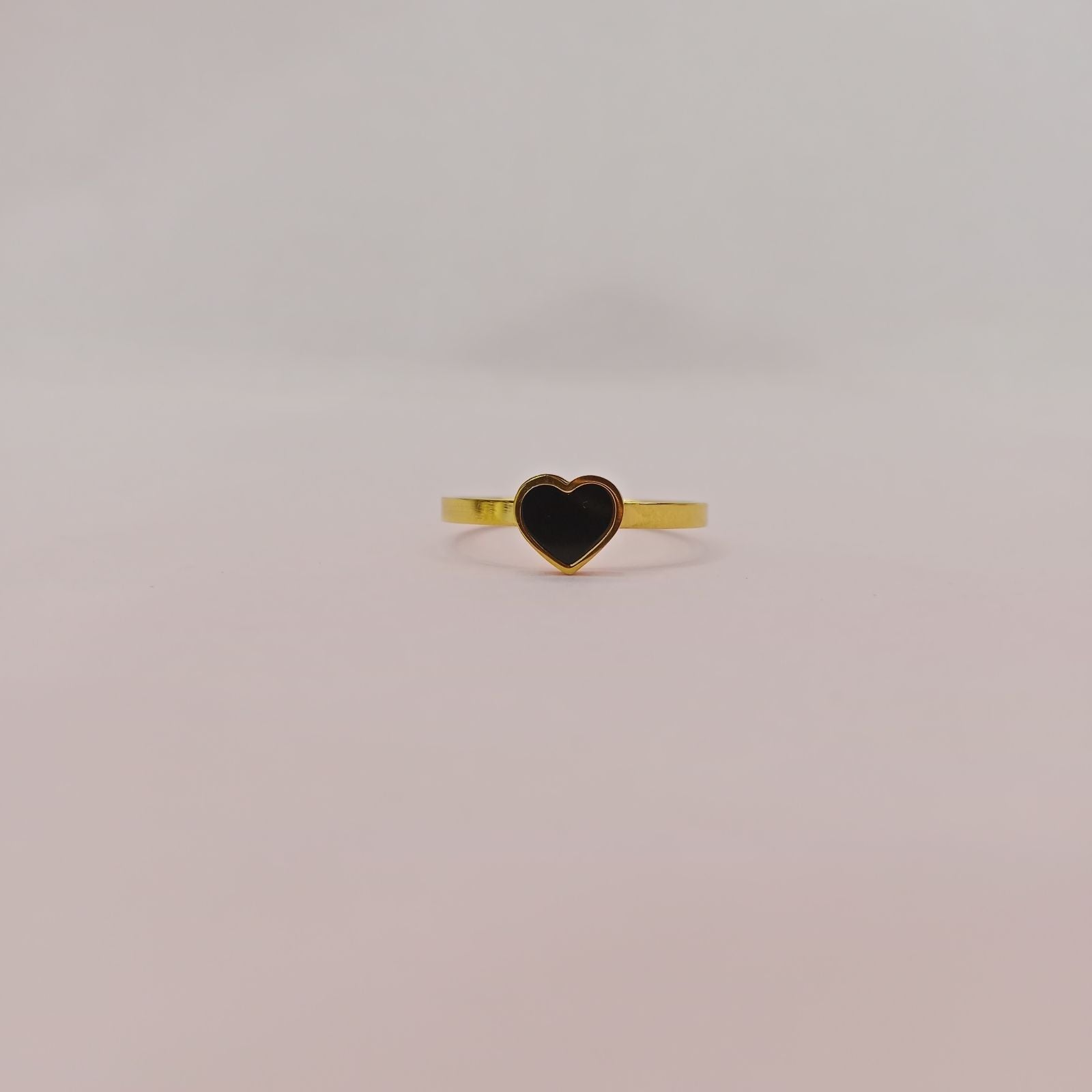 Blingso Black Heart Golden Ring – View 4
