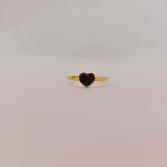 Blingso Black Heart Golden Ring – View 4