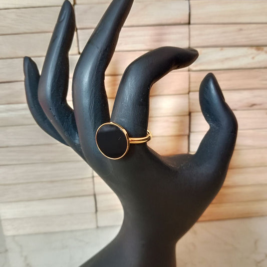 Blingso Black Onyx Statement Ring – Main View