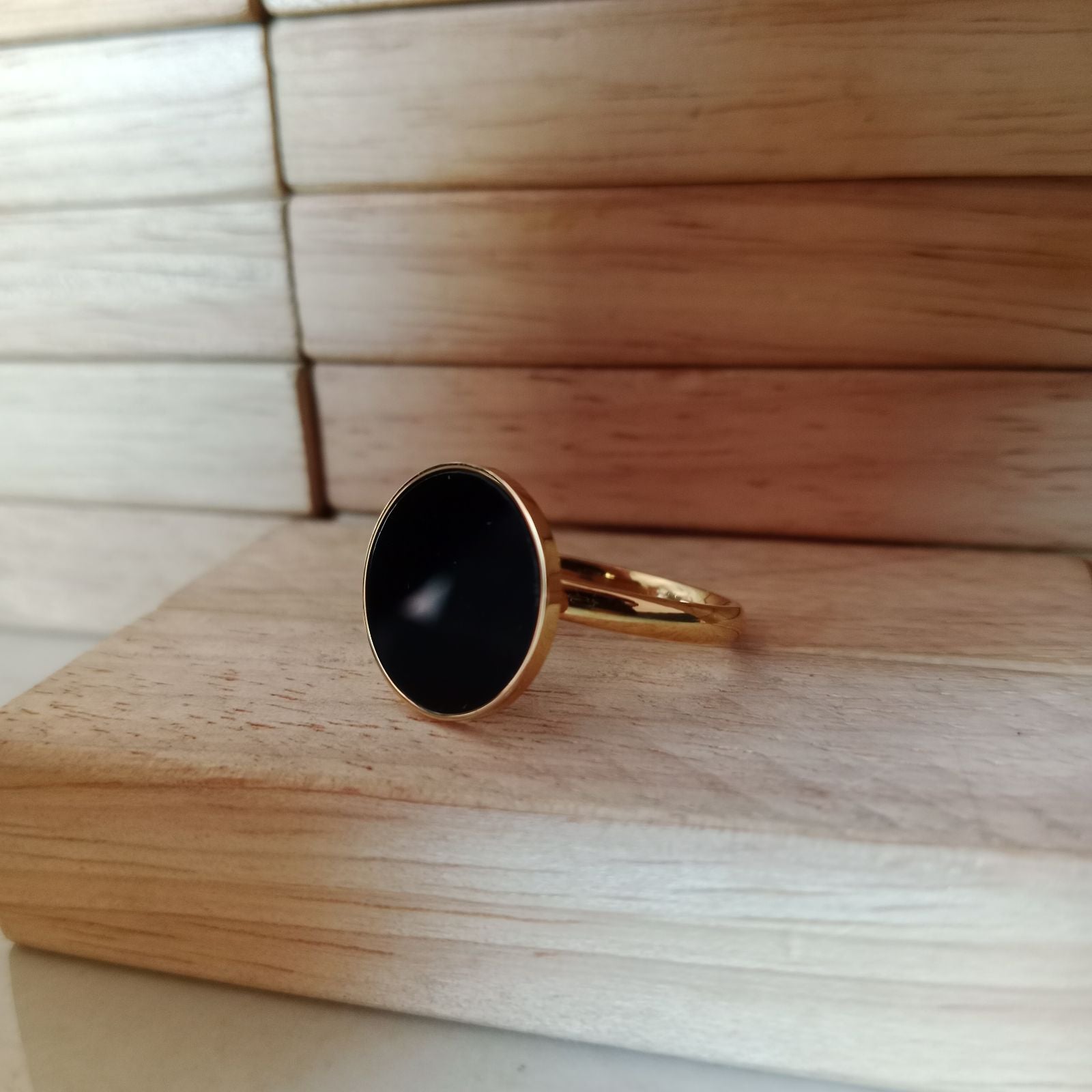Blingso Black Onyx Statement Ring – View 3
