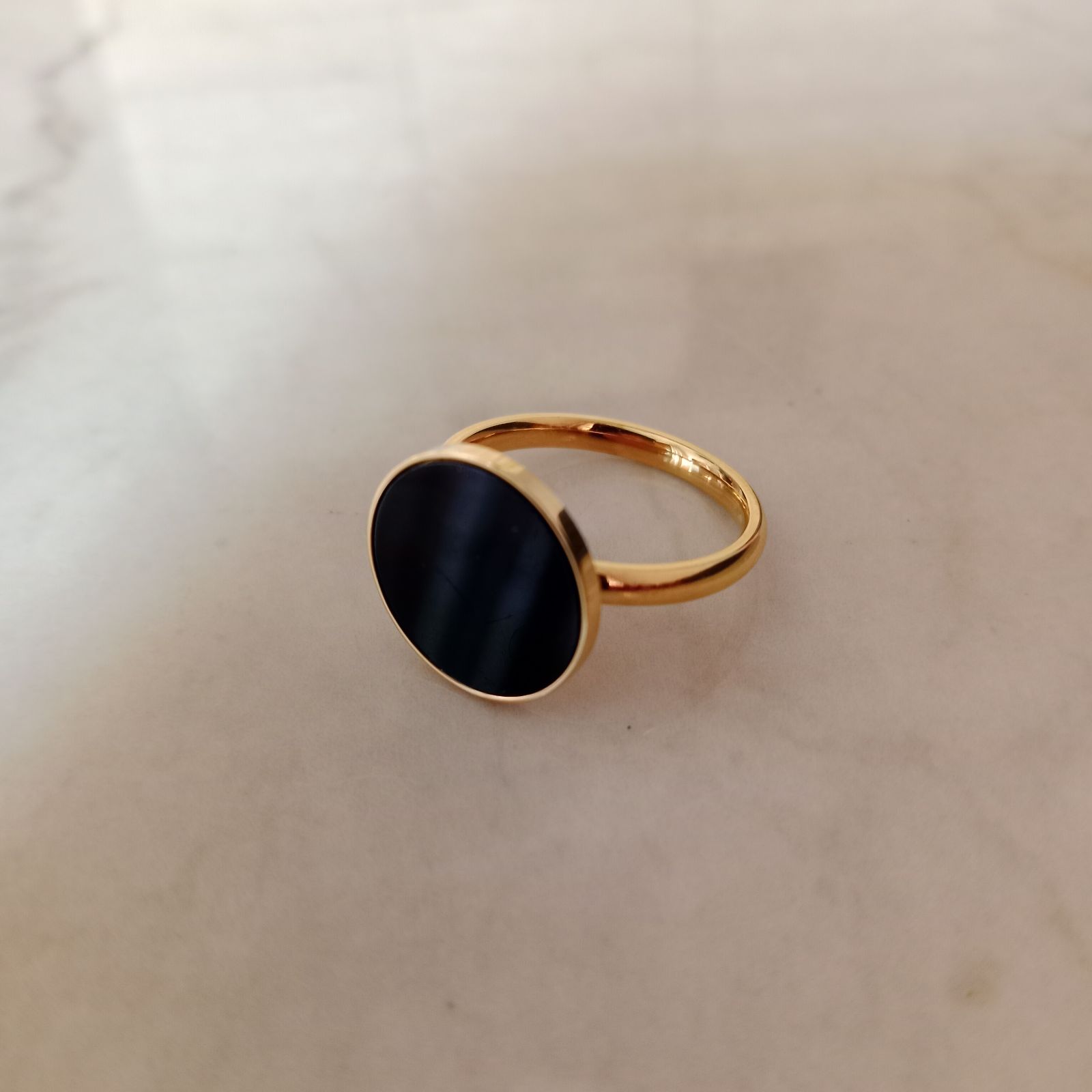Blingso Black Onyx Statement Ring – View 2