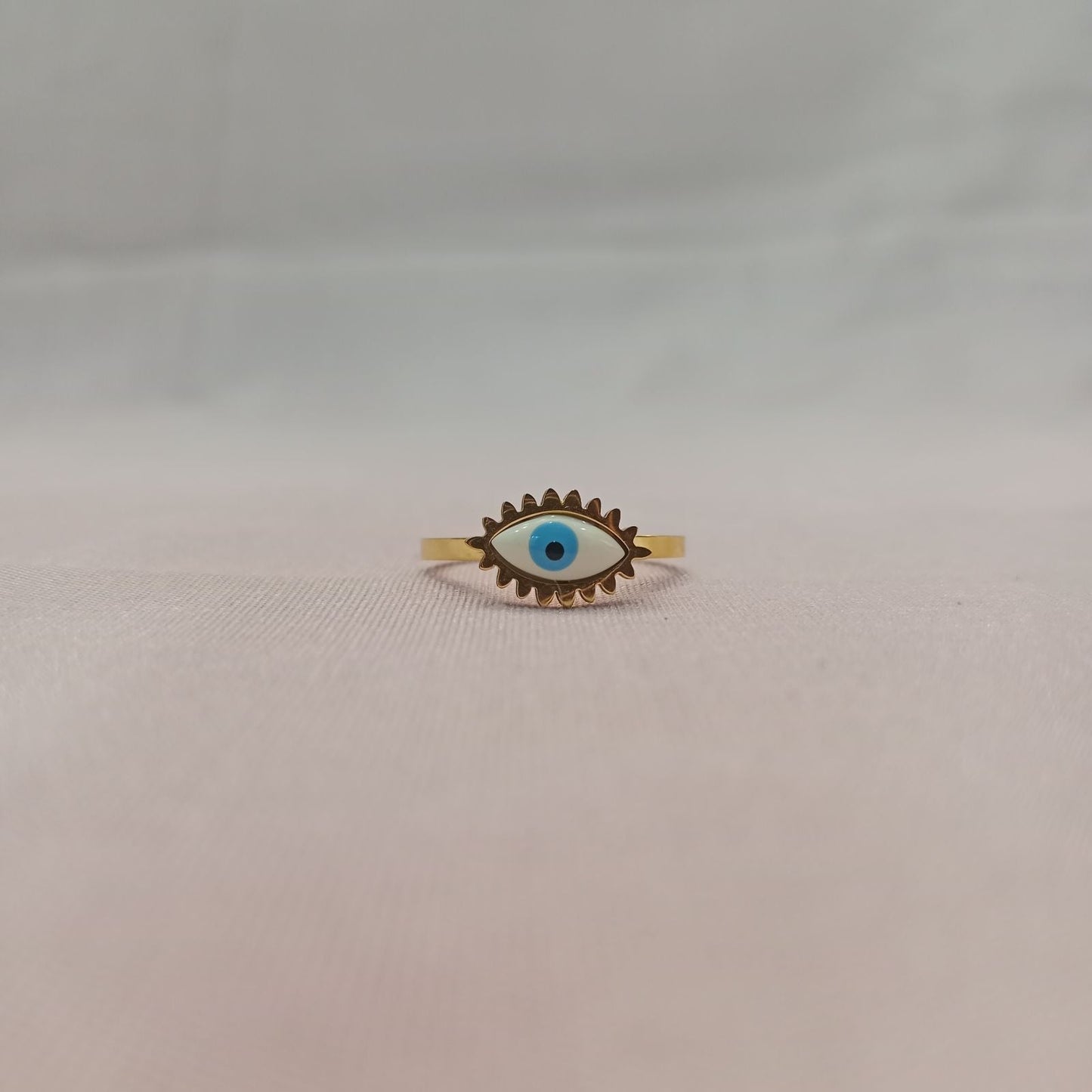 Blingso Blue Evil Eye Protection Ring – View 5