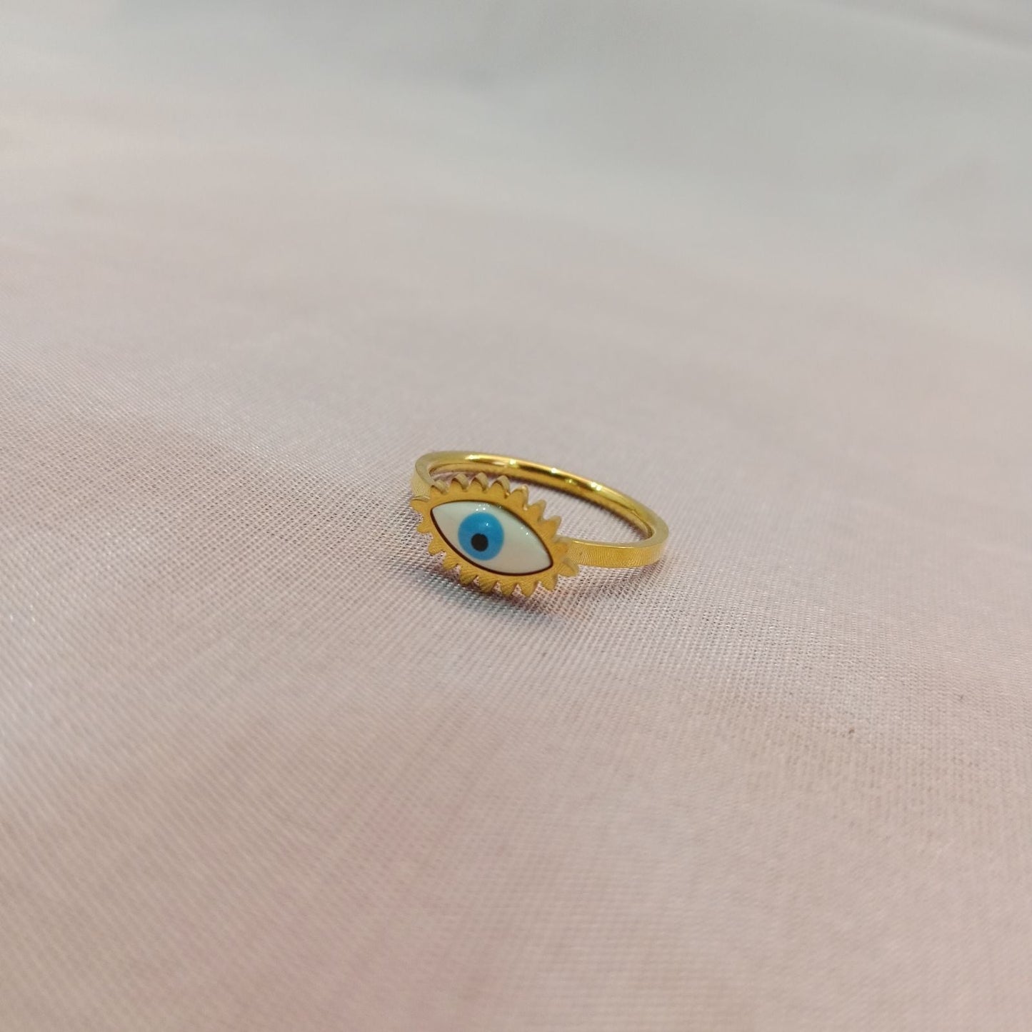 Blingso Blue Evil Eye Protection Ring – View 3