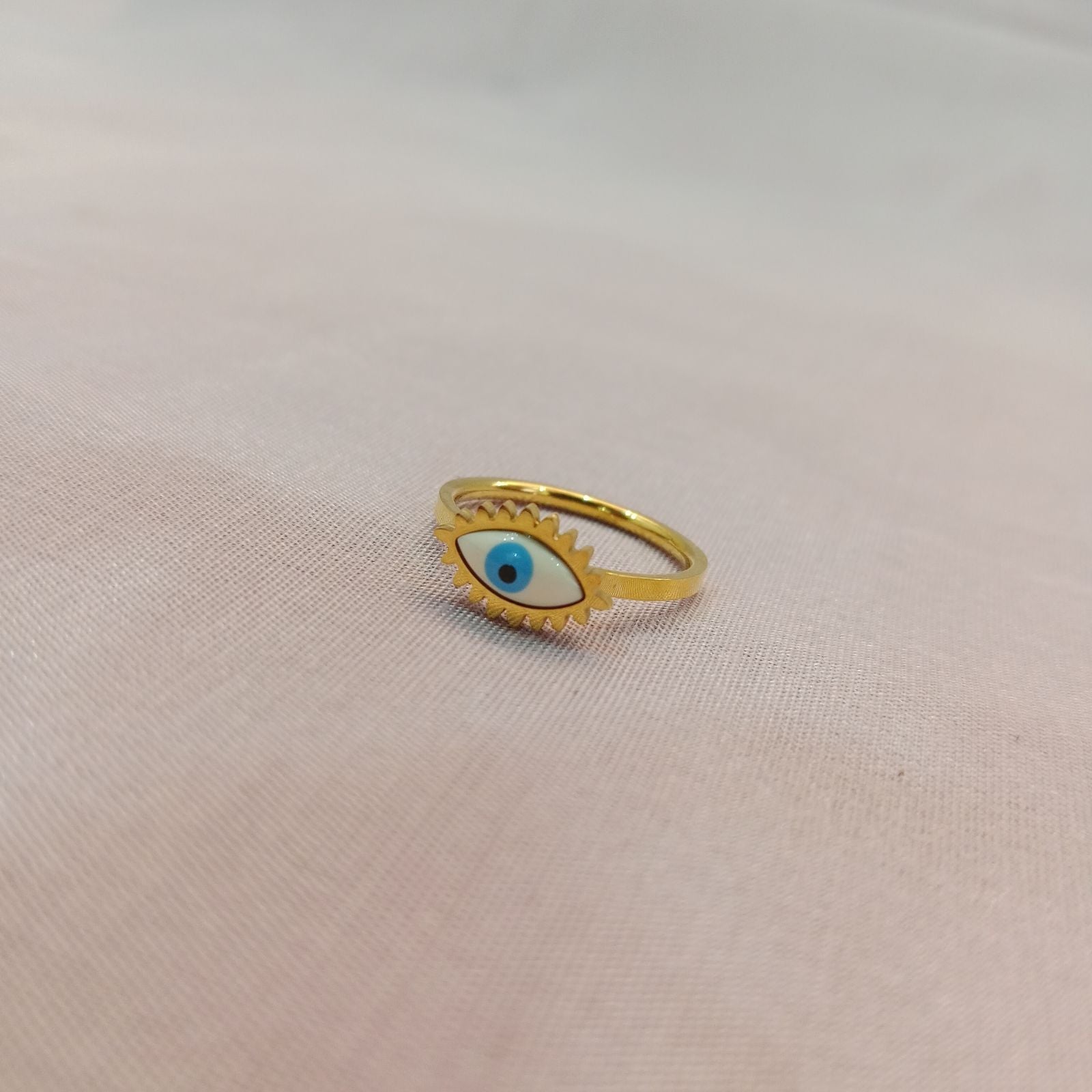 Blingso Blue Evil Eye Protection Ring – View 3