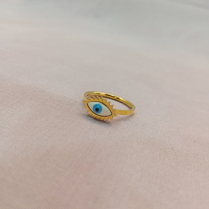 Blingso Blue Evil Eye Protection Ring – View 3