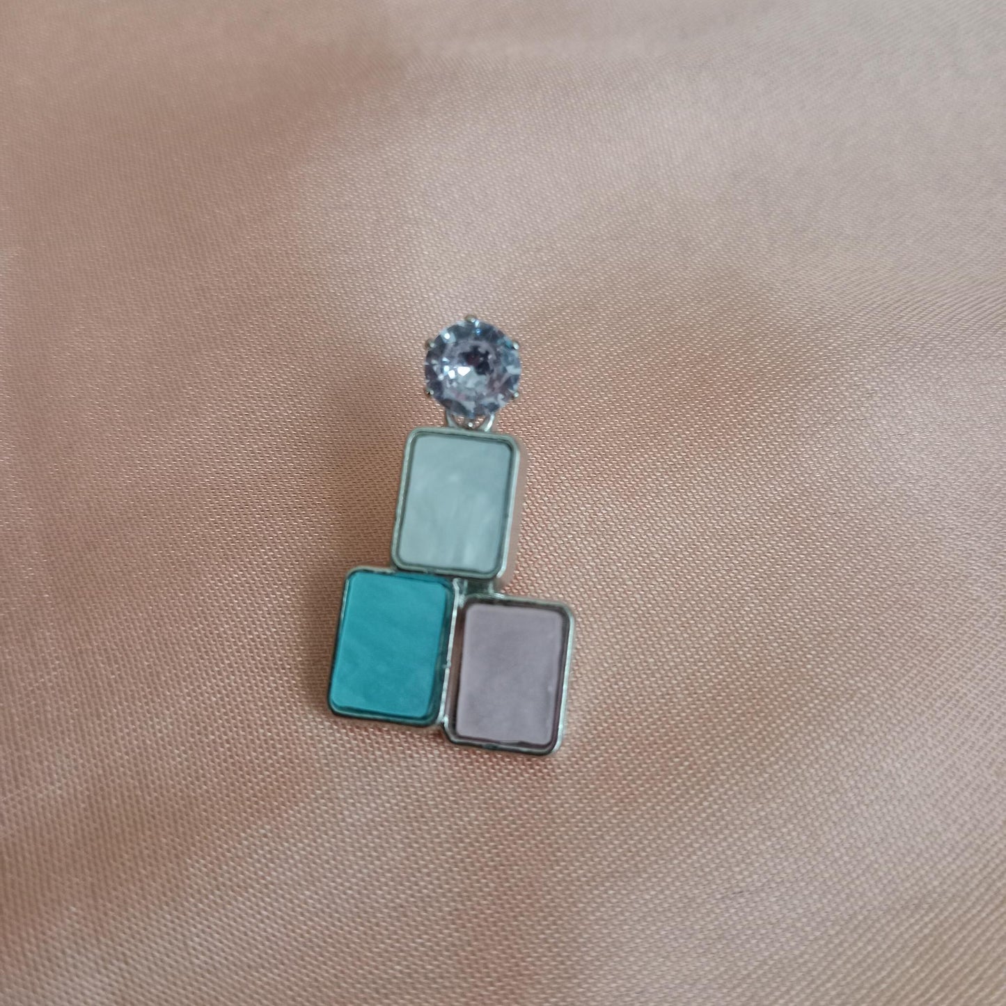 Blue Pastel Square Stone Earrings