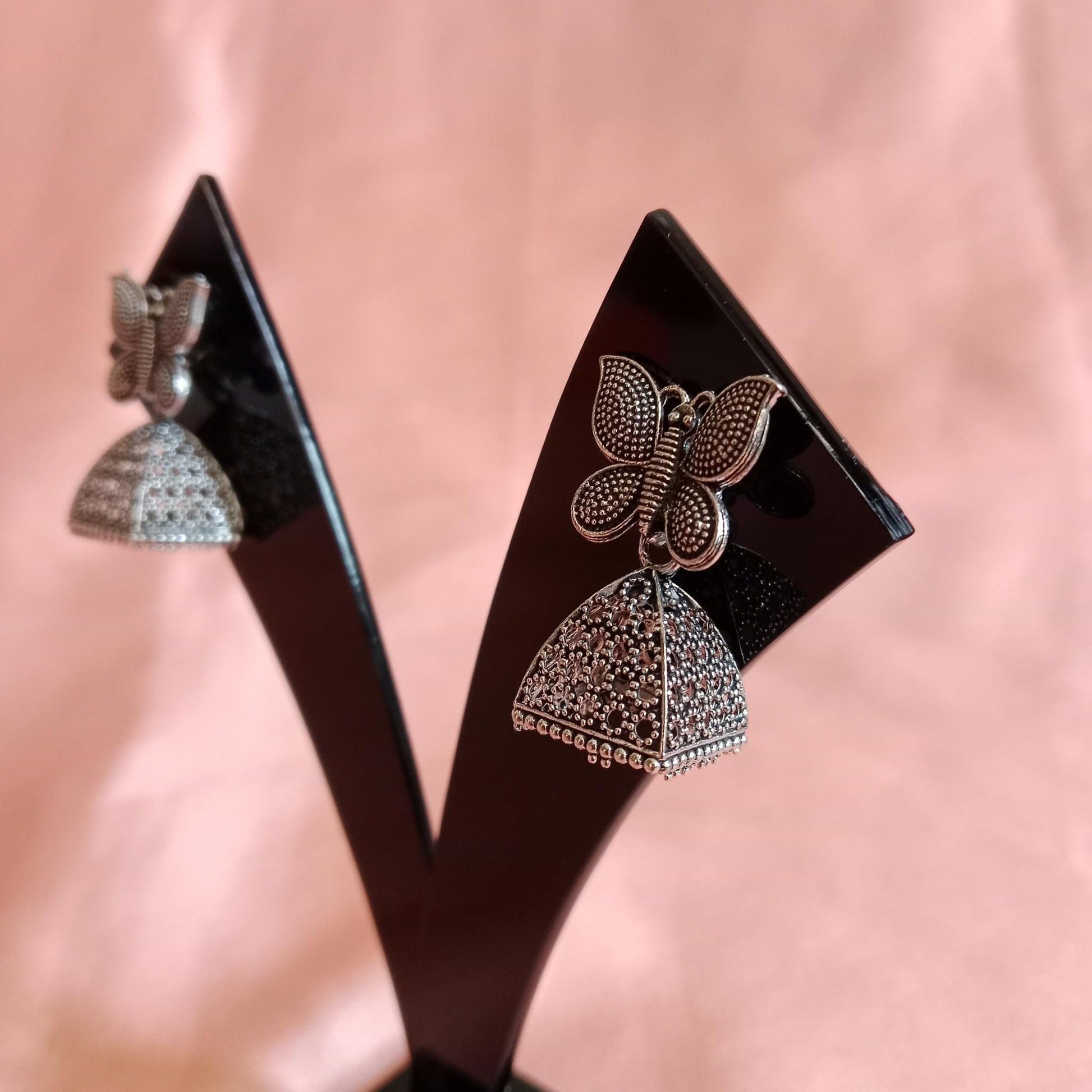 Butterfly Dome Oxidized Earrings