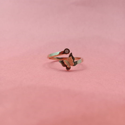 Blingso Butterfly Open Golden Ring – View 5