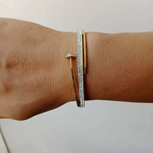 Cartier Inspired Golden Bracelet – sleek modern bracelet design