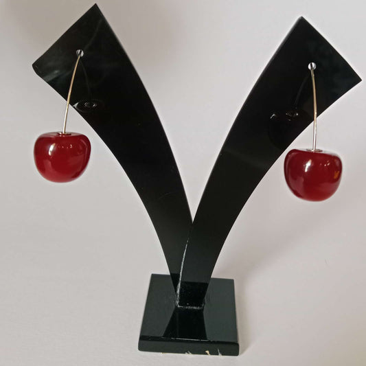 Cherry Red Dangle Earrings – lightweight statement jewelry