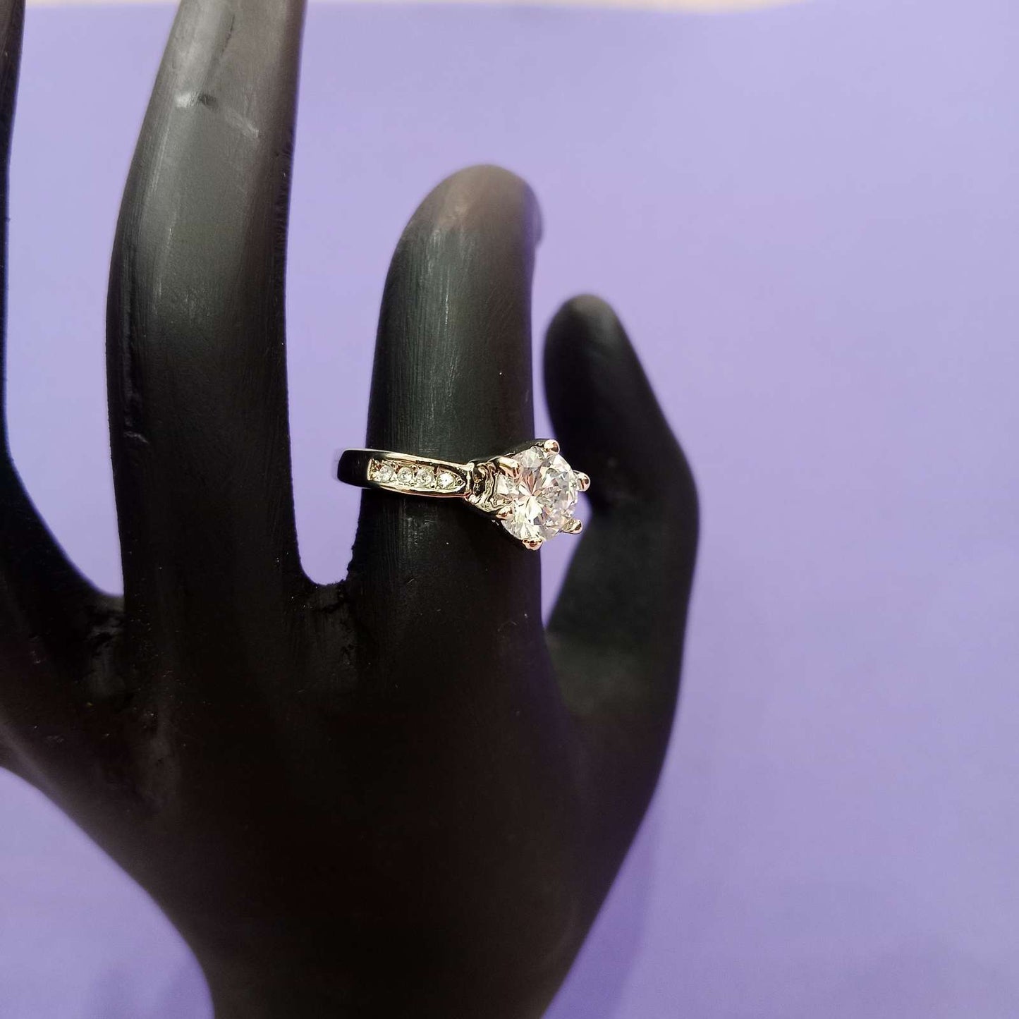 Blingso Classic Solitaire Crown Ring – View 3
