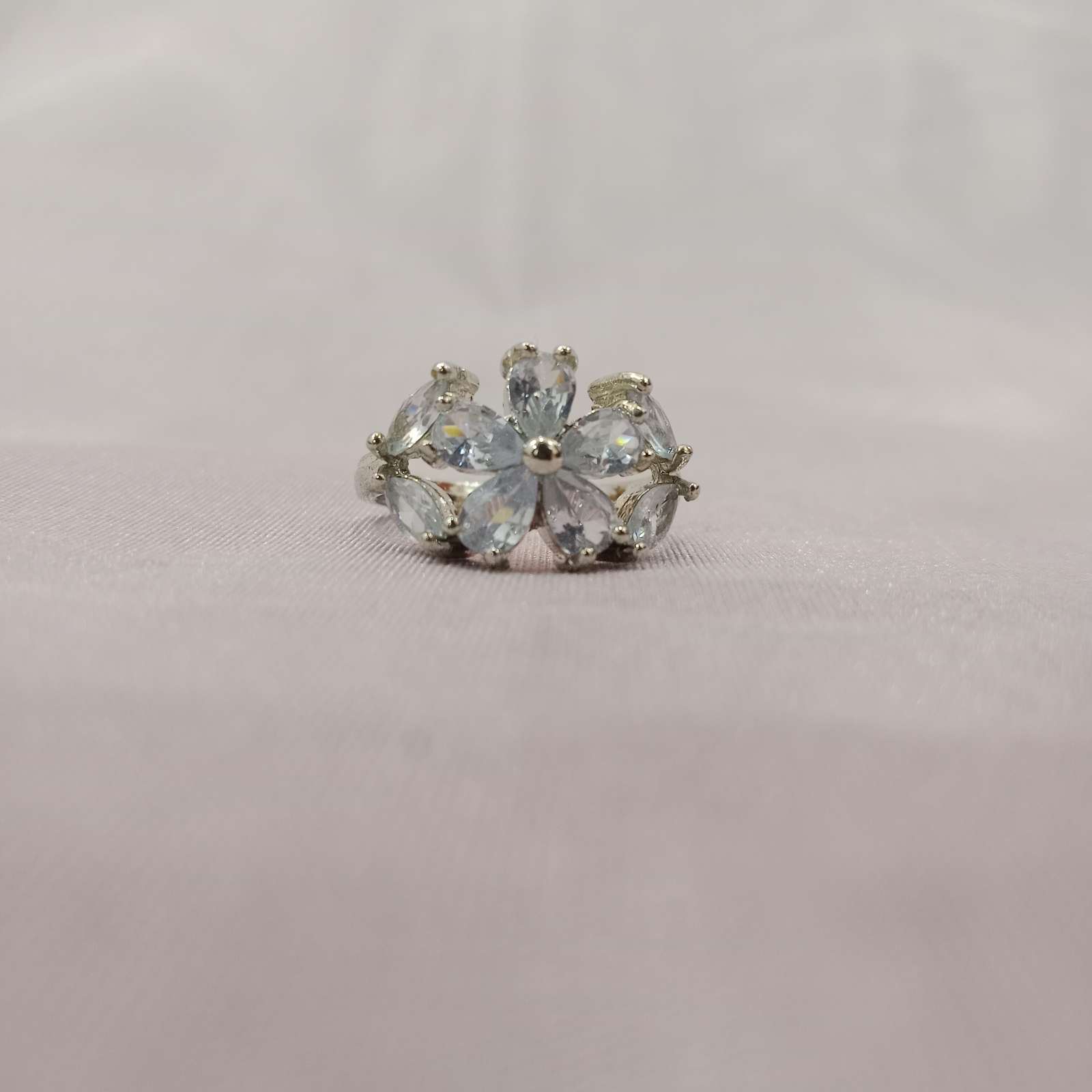 Blingso Crystal Blossom Floral Ring – View 4