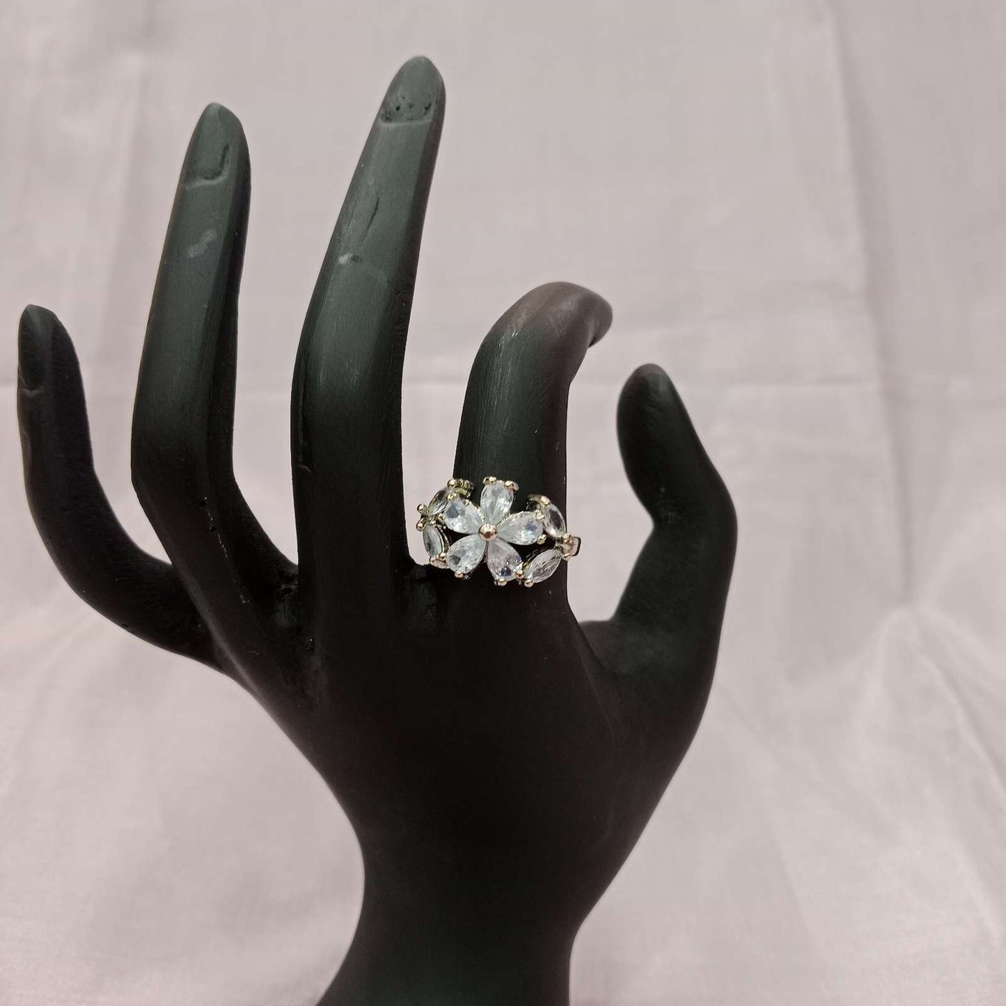 Blingso Crystal Blossom Floral Ring – View 2