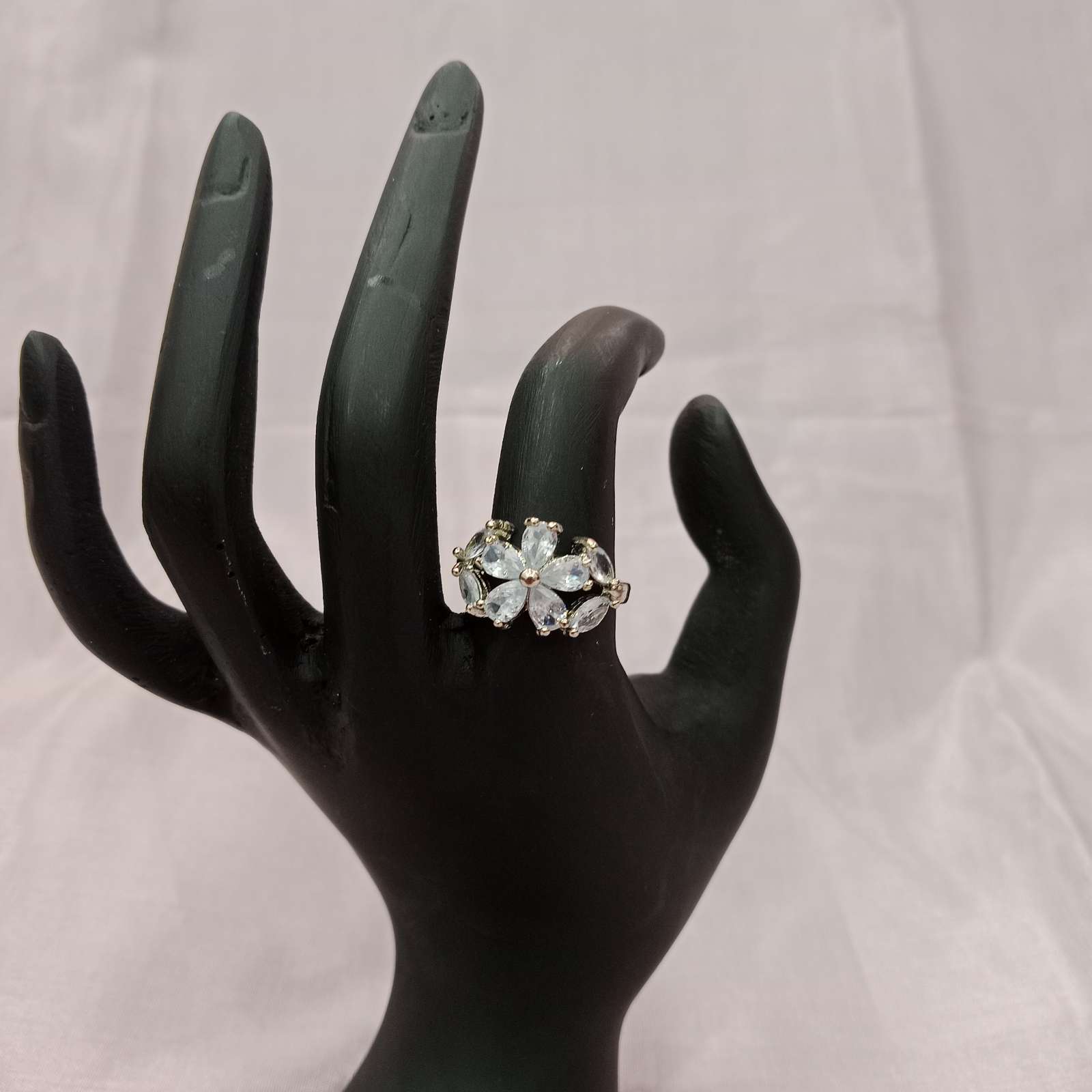 Blingso Crystal Blossom Floral Ring – View 2