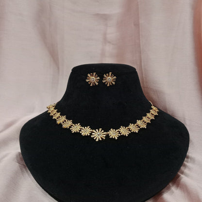 Blingso Daisy Floral Necklace & Earring Set – View 2