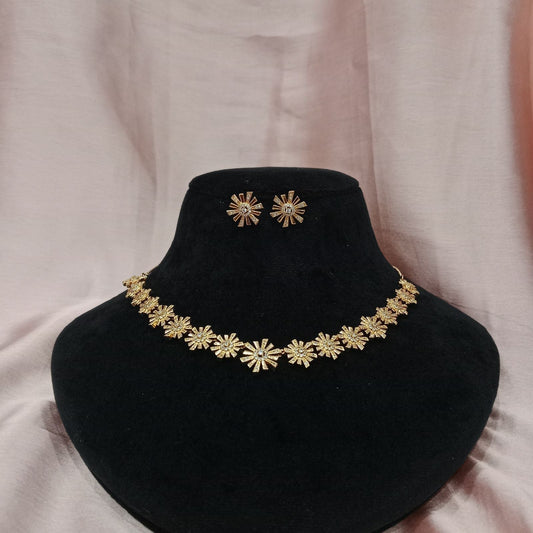 Blingso Daisy Floral Necklace & Earring Set – View 2