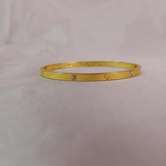 Diamond Stud Golden Bracelet bracelet- Front View