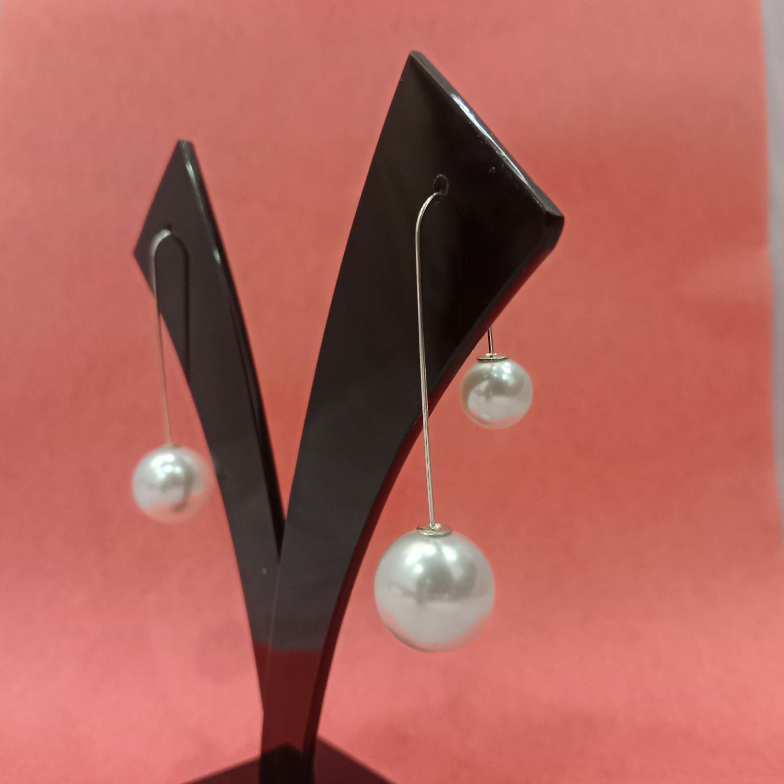 Double Pearl Drop Earrings – elegant minimal earrings