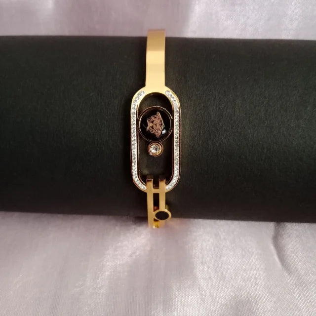 Blingso Elegant Black & Golden Bracelet – View 2