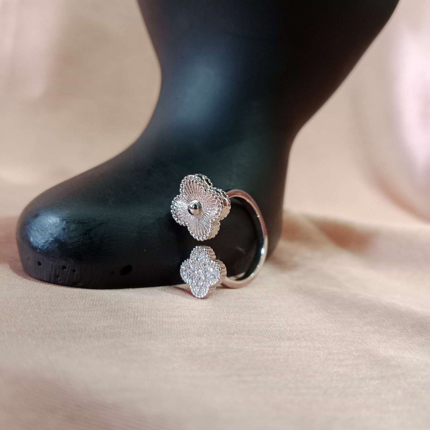Blingso Floral Charm Adjustable Ring – View 3