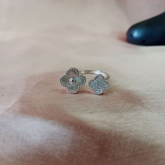 Blingso Floral Charm Adjustable Ring – Main View