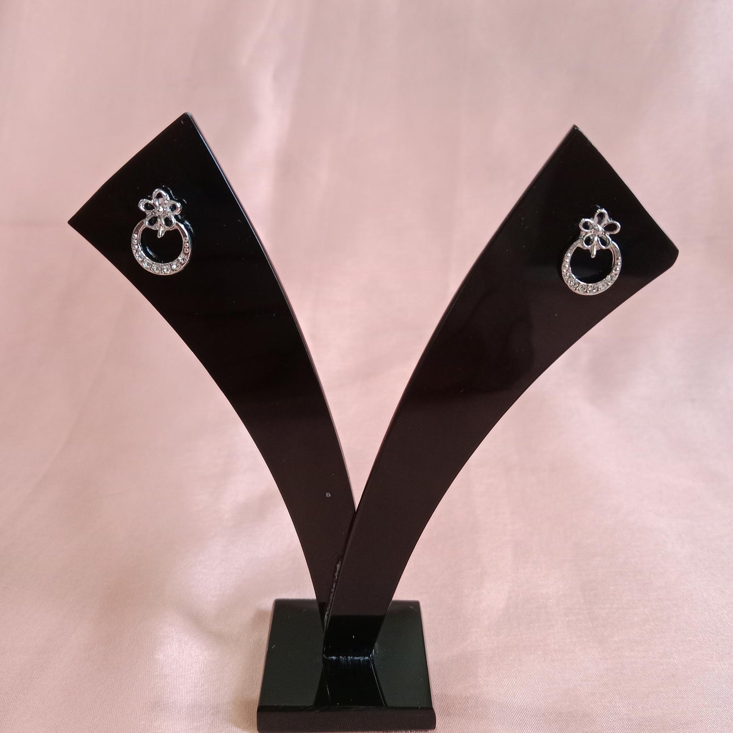 Floral Crystal Hoop Earrings