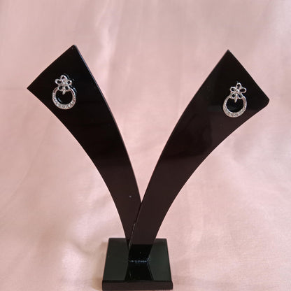 Floral Crystal Hoop Earrings