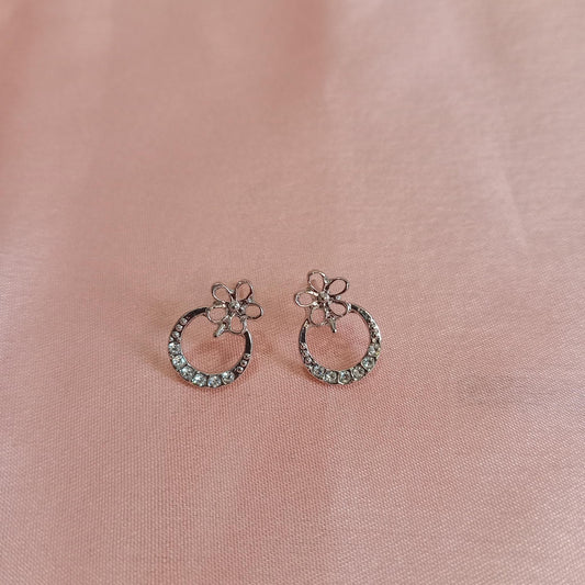 Floral Crystal Hoop Earrings