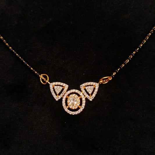 Geometric Motif AD Mangalsutra Set – golden motif closeup