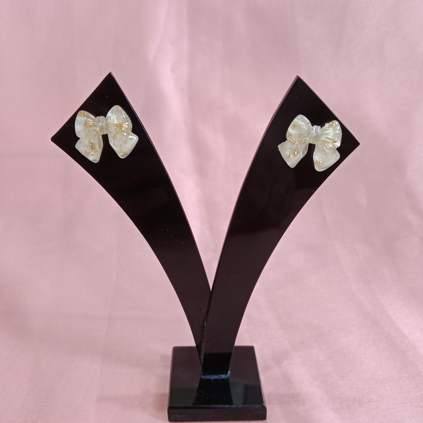 Golden Bow Textured Earrings