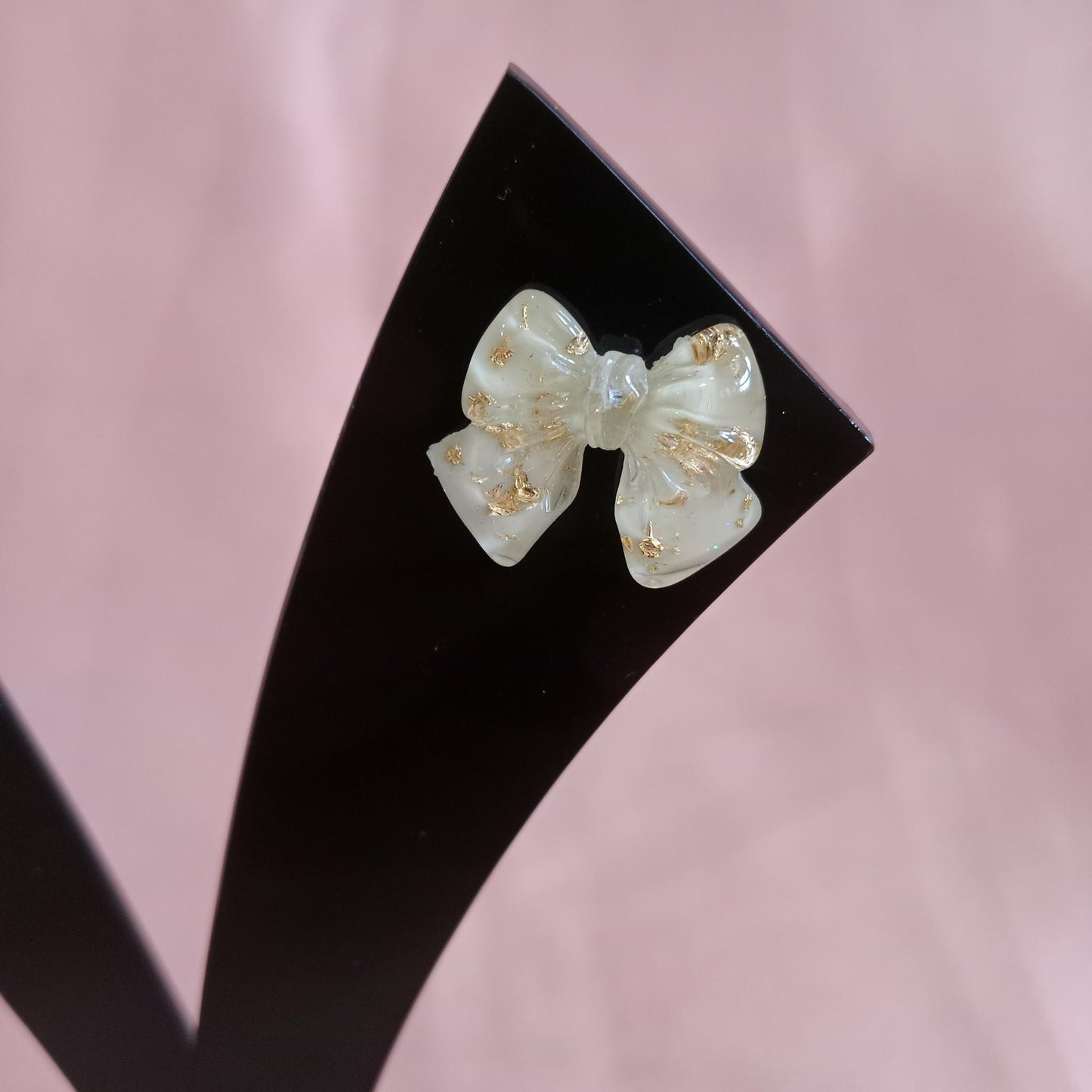 Golden Bow Textured Earrings