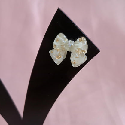 Golden Bow Textured Earrings