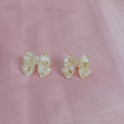Golden Bow Textured Earrings