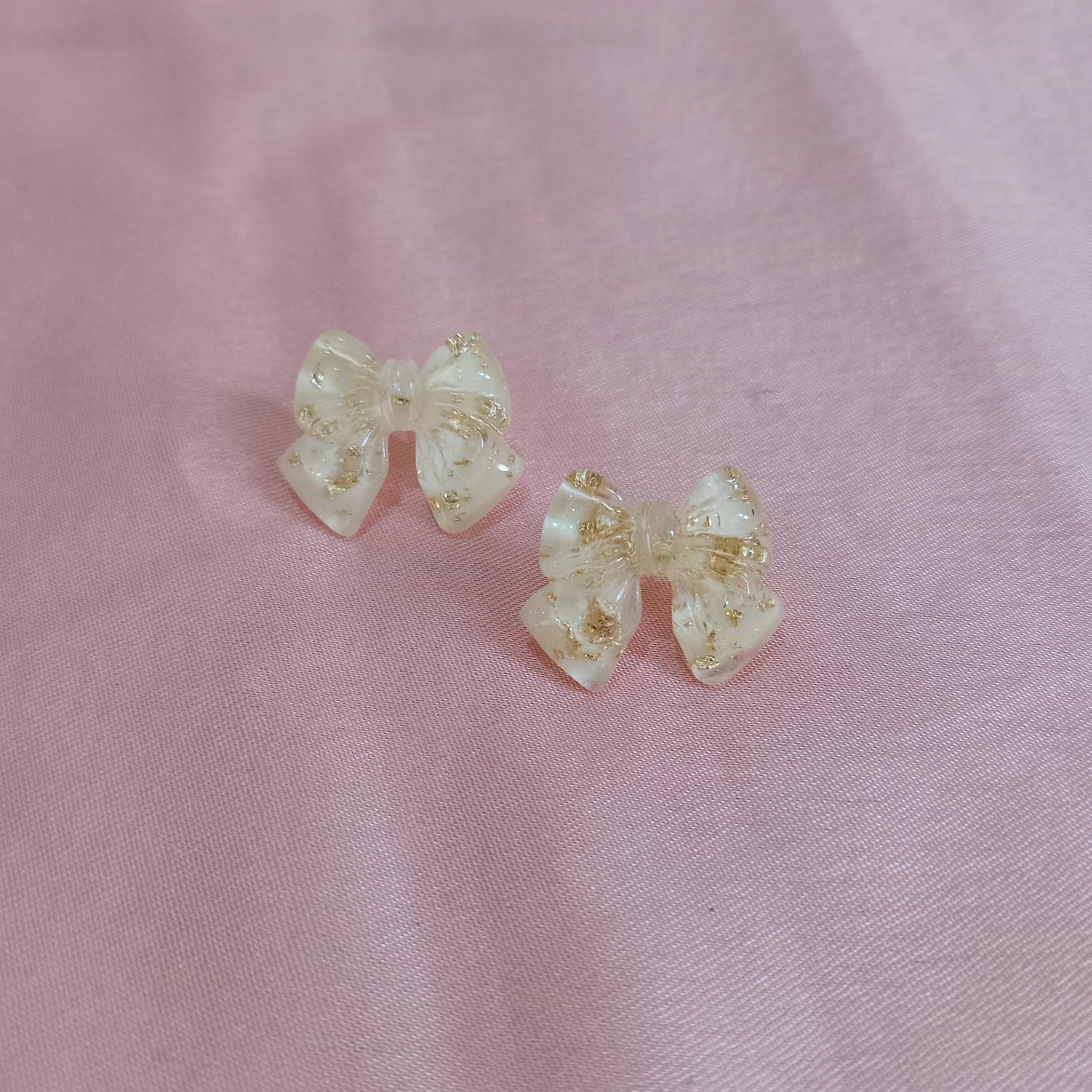 Golden Bow Textured Earrings