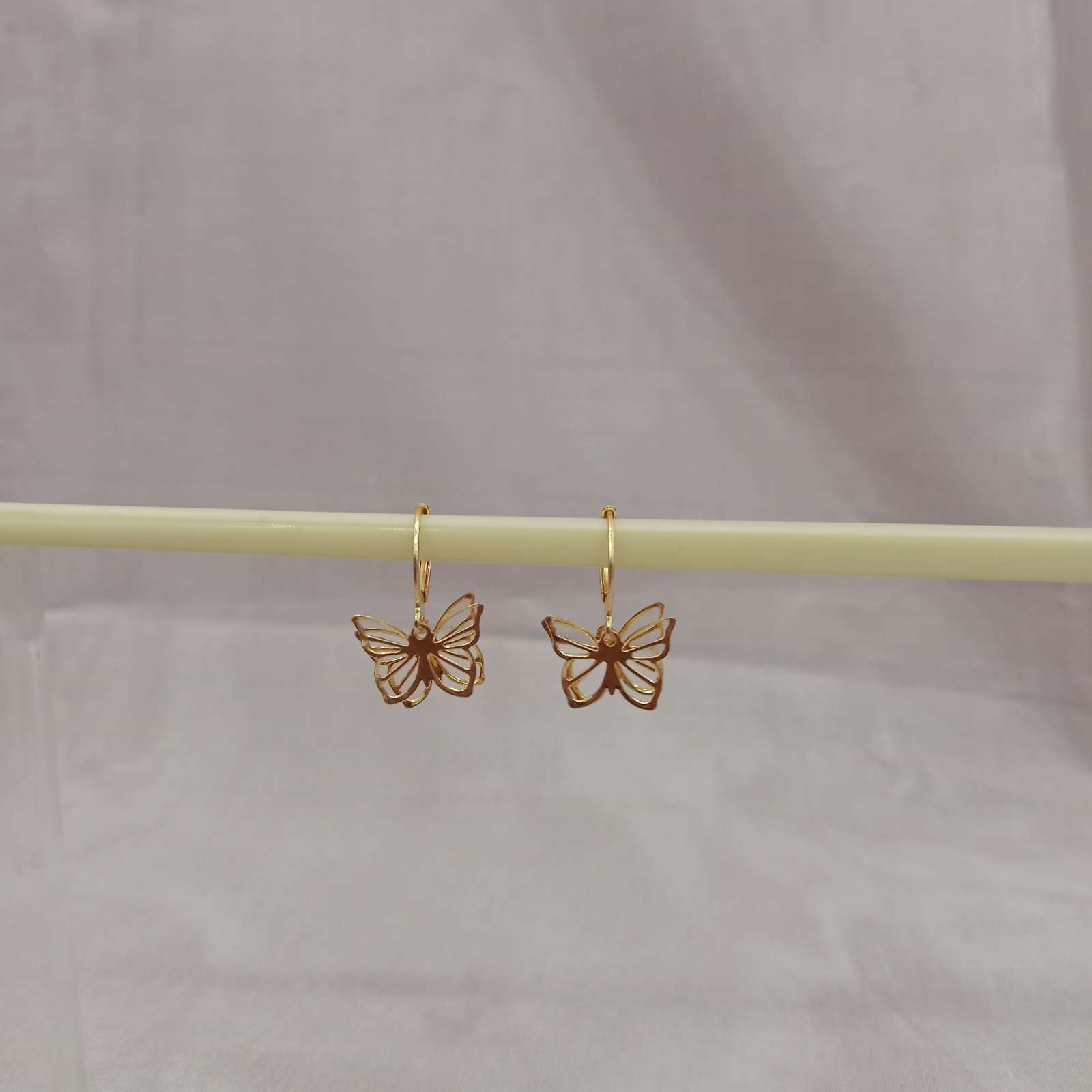 Golden Butterfly Cutout Earrings – airy cutout closeup