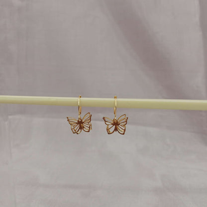 Golden Butterfly Cutout Earrings – airy cutout closeup