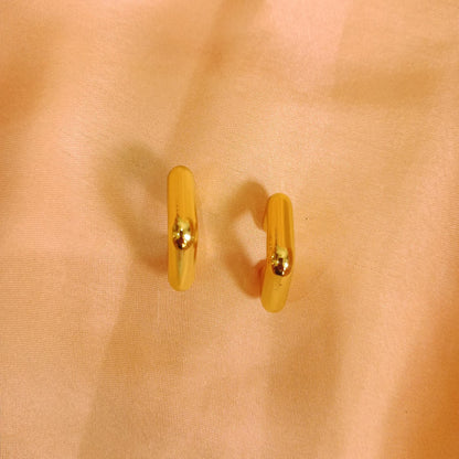 Golden Chunky Curve Stud Earrings