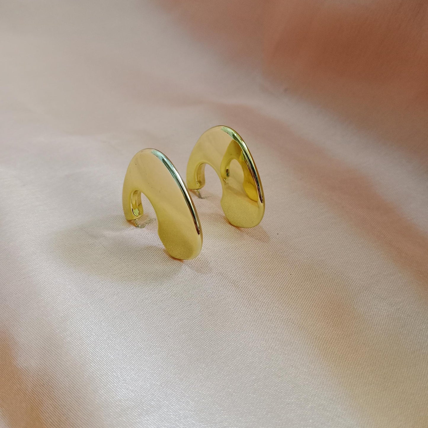 Golden Irregular Hoop Earrings